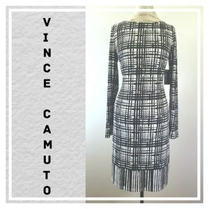 Vince Camuto Black/Cream Sheath Dress